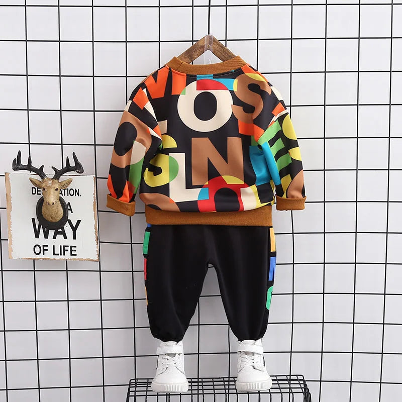 Neue Frühling Herbst Baby Mädchen Kleidung Jungen Outfits Kinder Casual T-Shirt Hosen 2 Teile/sätze Kleinkind Sport Kostüm Kinder Trainingsanzüge