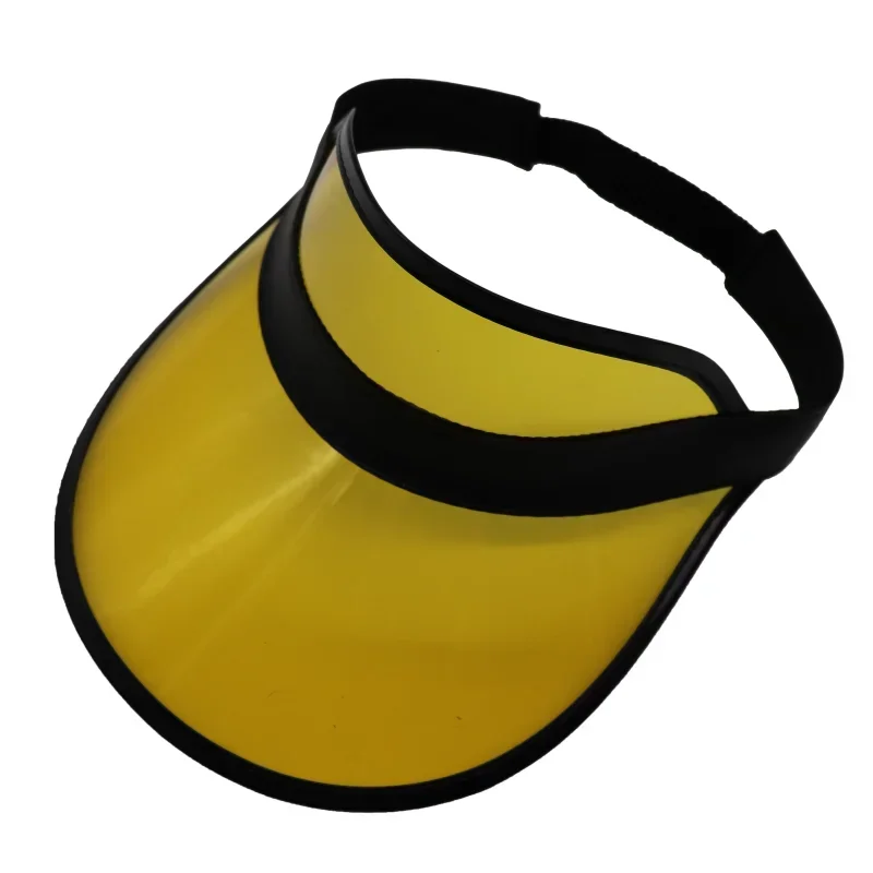 Summer Outdoor Golf Cap for Men Women Shade Transparent UV-Resistant Soft Plastic Yellow Color Adjustable Beach Sun Cap Visor
