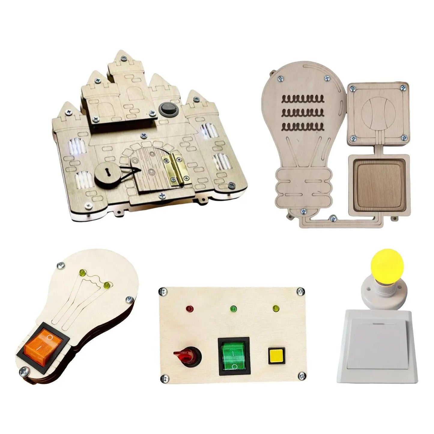 Toddlers Busy Board DIY Parts Motor Skills Toys for Teaching Prop Brain