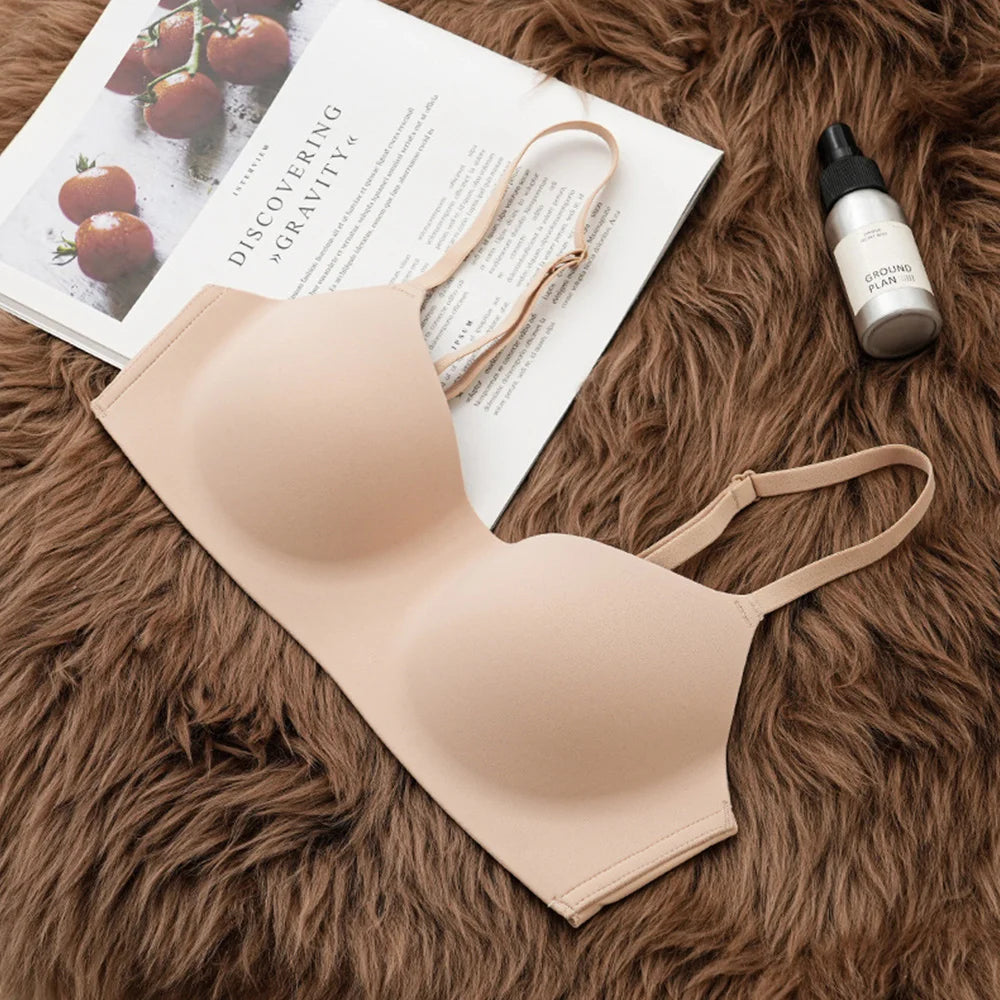 Women's Push Up Bra Seamless Underwear For Women Lingerie Breathable Front Closure No Steel Ring Brassiere Invisible Sports Bra