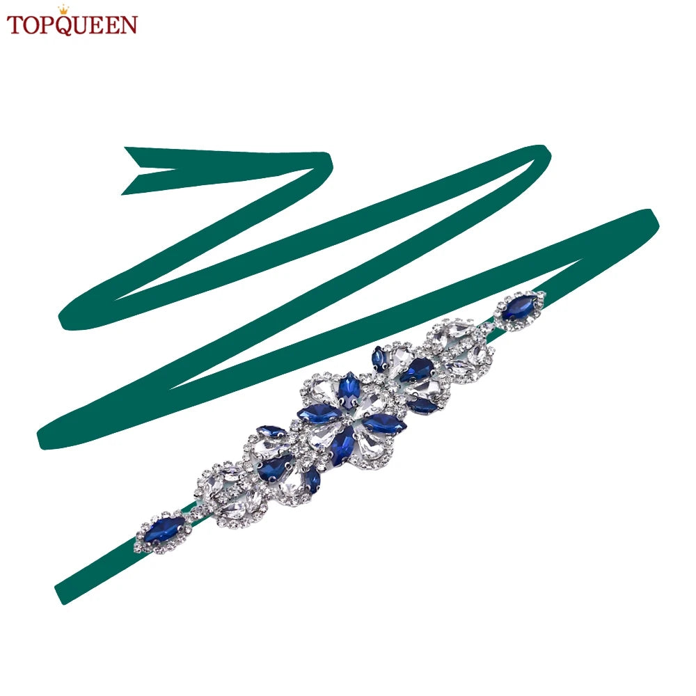TOPQUEEN Handmade Rhinestone Belts Women's Accessories Party Prom Bridal Wedding Sash Bridesmaid Belts S464-KL