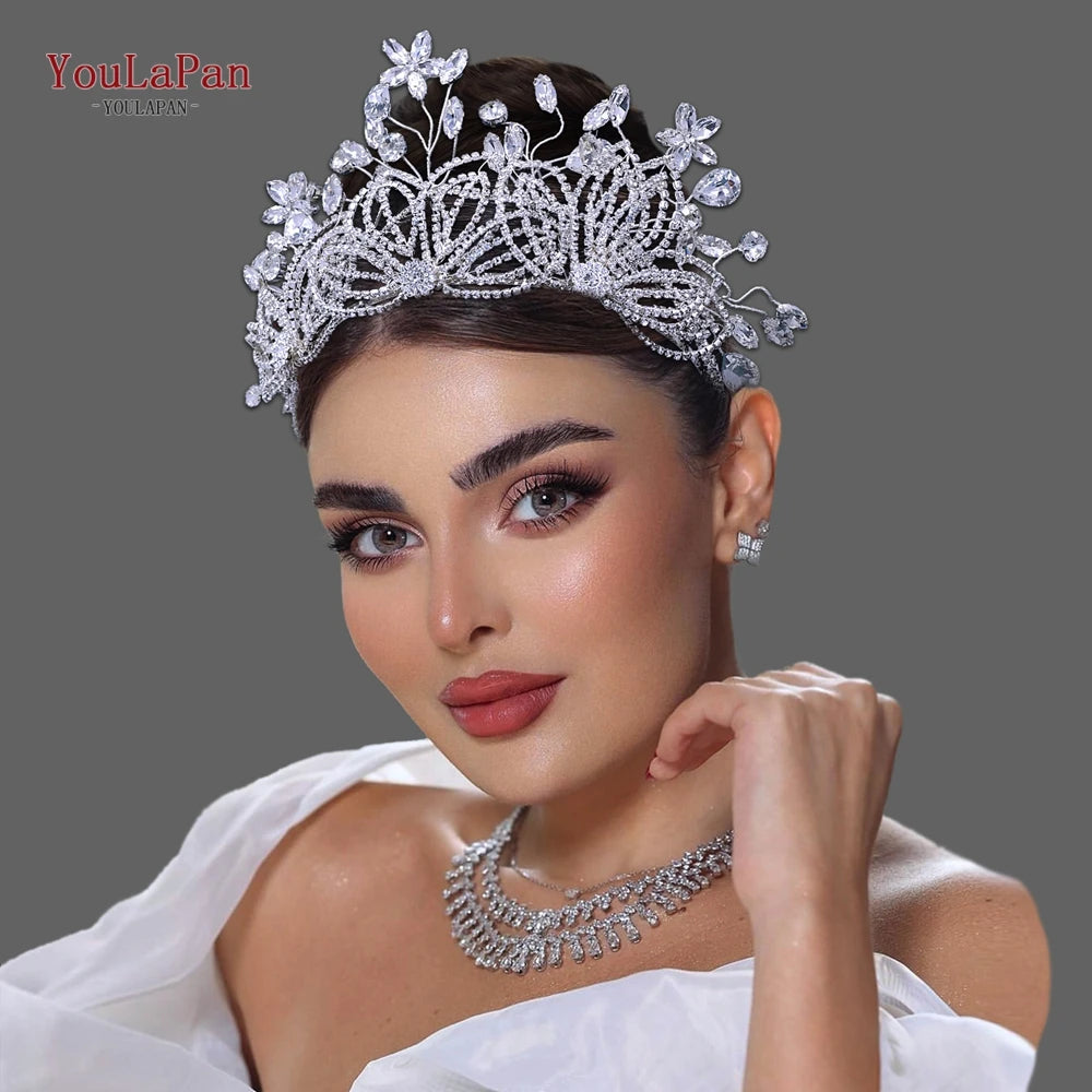 YouLaPan Luxury Rhinestone Crown Wedding Headband Bride Crown Tiaras Fashion Women Accessories Party Hair Ornaments HP698