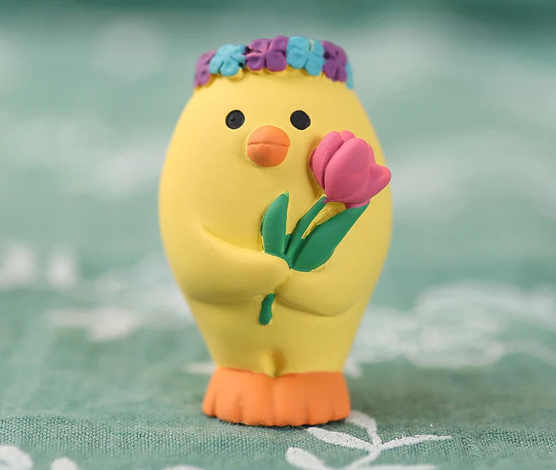 Easter Garden Party Colored Egg Rabbit Garden Ding Cat Sleeps in Spring Travel Doll Resin Home Decoration Festival Gift Crafts