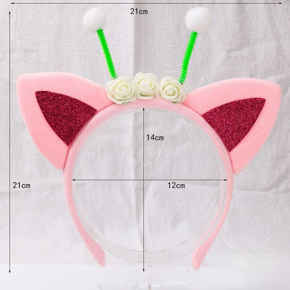 Adults Kids Plush Cute Fox Cat Ears Headband Hairband Hair Hoops for Birthday Gift Wedding Party Costume Christmas New Years
