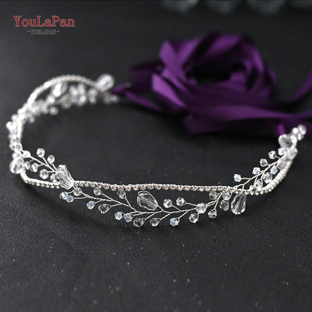 YouLaPan Clear Crystal Bridal Belts Thin Bridal Belt Rhinestone Bridal Belt Accessories Belt for Dress Wedding Accessories SH93