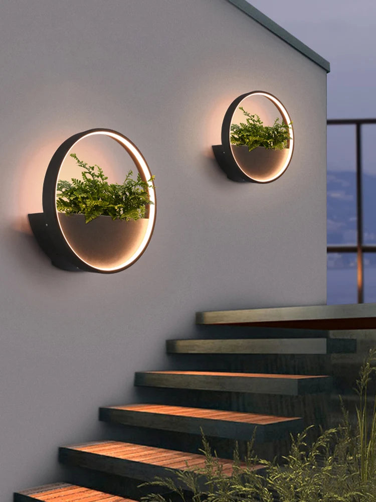 Flower rack wall lamp outdoor waterproof villa homestay entrance door sign lamp courtyard garden terrace decoration lamp