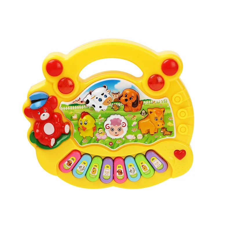Baby-Musikspielzeug mit Tiergeräuschen, Klaviertastatur, elektrisches blinkendes Musikinstrument, frühes Lernspielzeug für Kinder