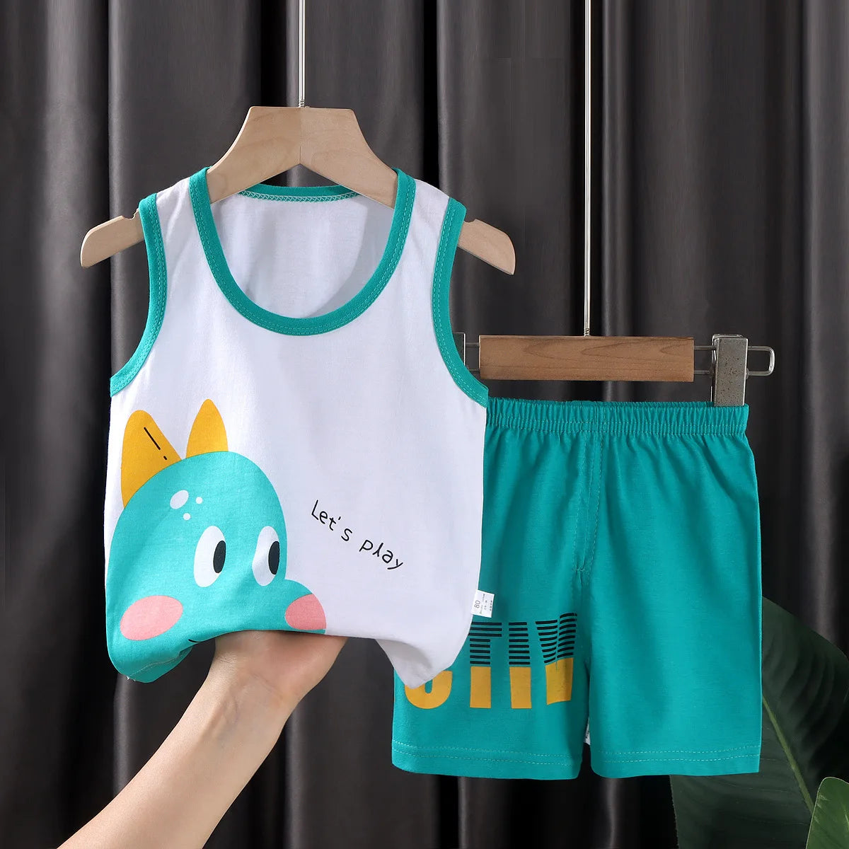 2 STÜCKE Kinder Sets Kinder Kleidung Weste Anzug Sommer Kinderkleidung baby Baumwolle T-Shirts Shorts Tank Top Jungen Mädchen Ärmellos
