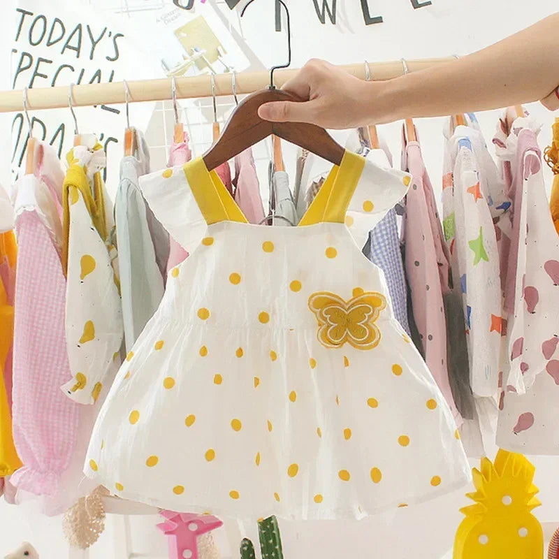 2023 Summer Baby Girl Clothing Newborn Infant Girls Dress Patchwork Mesh Princess Dress Toddler Kids Birthday Party Clothes