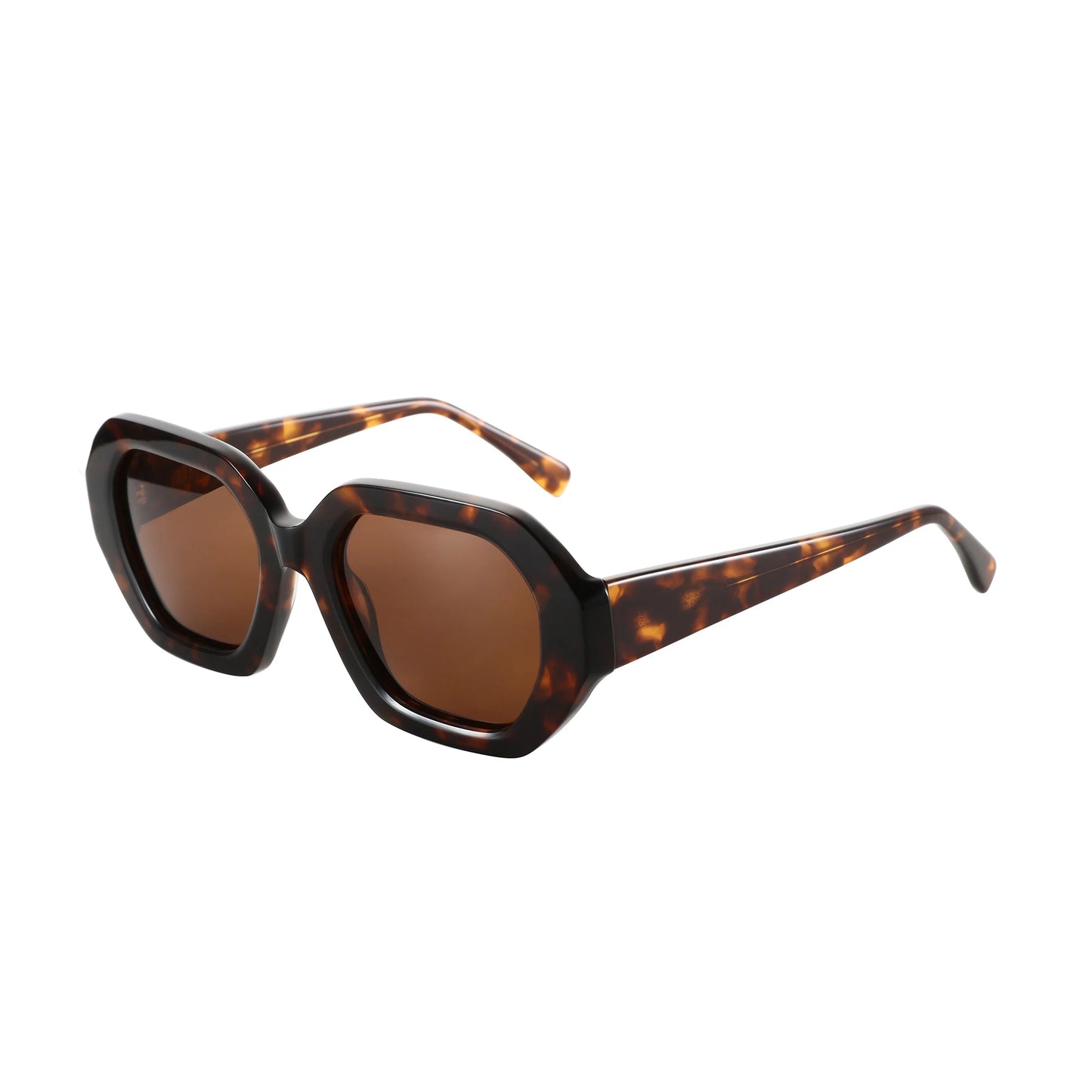 ZENOTTIC Fashion Trend Women's Thick Frame Polarized Sunglasses Hexagonal Acetate Sunglasses Outdoor Travel Shopping Essentials