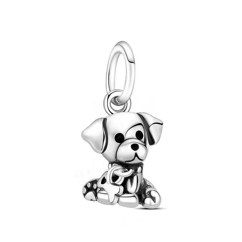 Original Silver Plated Charms For Women Love Pet Dog Cat Paw Print Pendant Beads Fit Pan Bracelets Necklaces DIY Luxury Jewelry