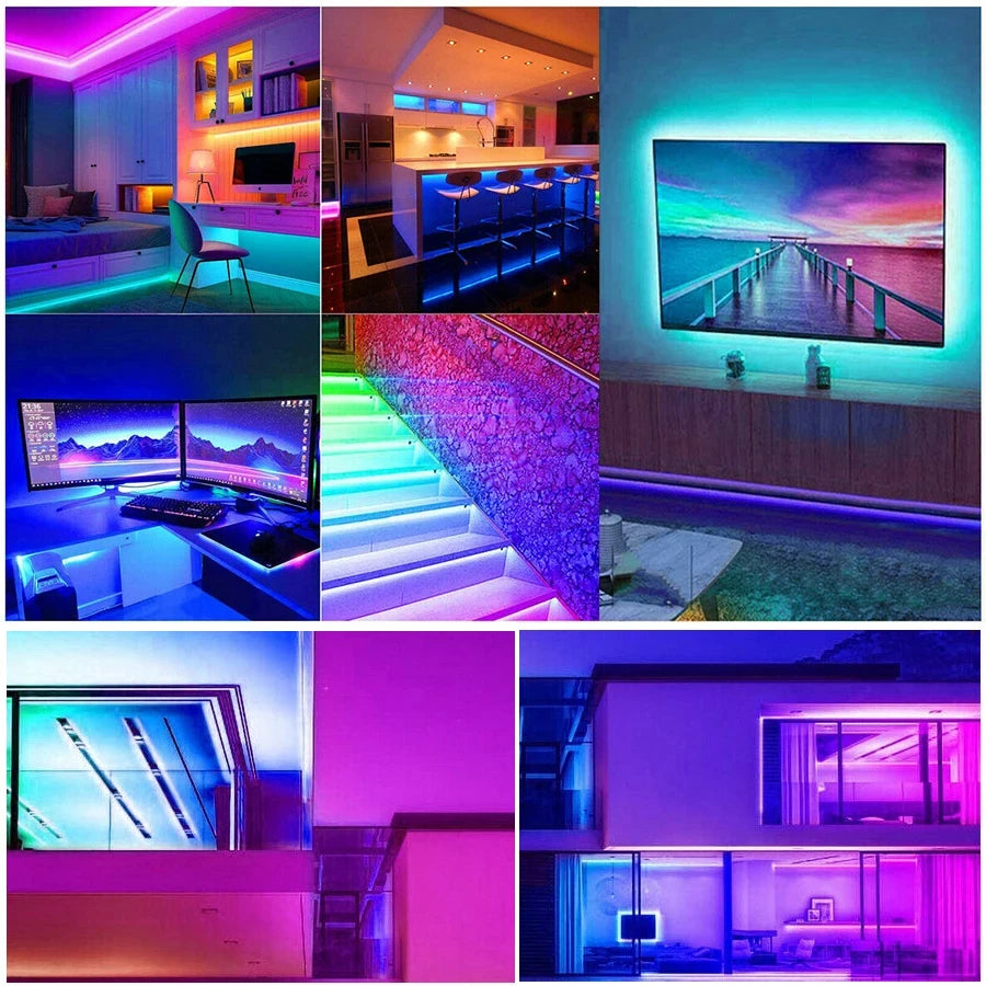 RGB LED Lights APP Control 16leds/M 24 Key Remote DIY Backlight TV Light Belt Flexible Cabinet Light For Room Decoration