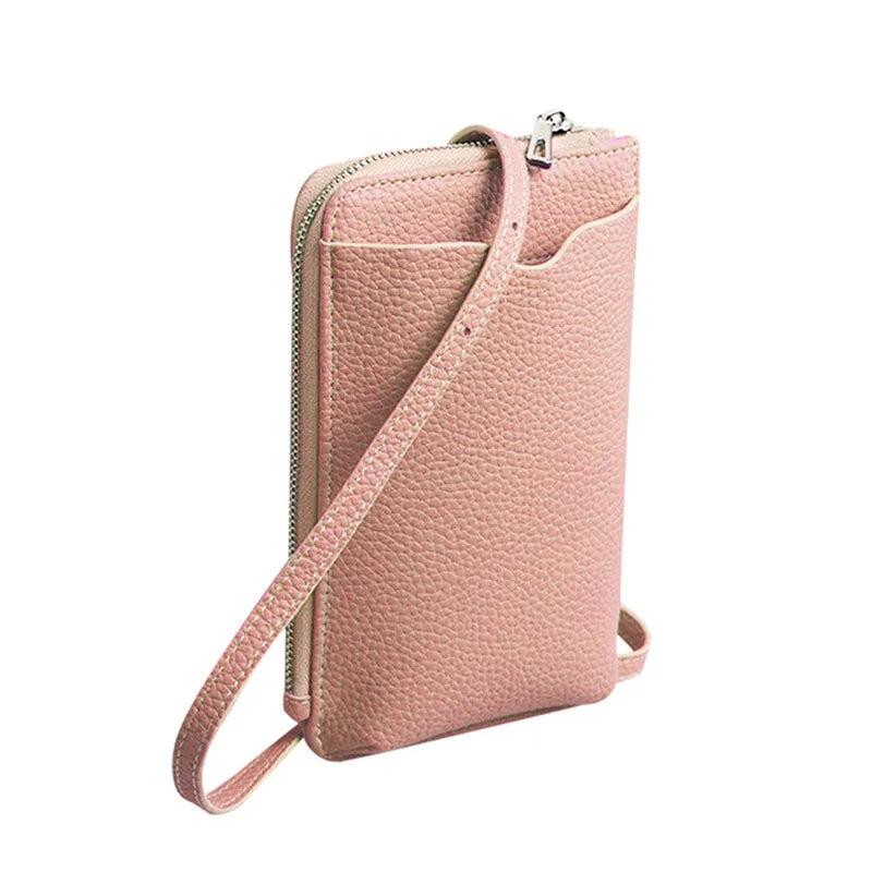 Fashion Genuine Leather Phone Crossbody Bag Women Mini PU Leather Shoulder Messenger Bag 2025 New Ladies Luxury Phone Purse