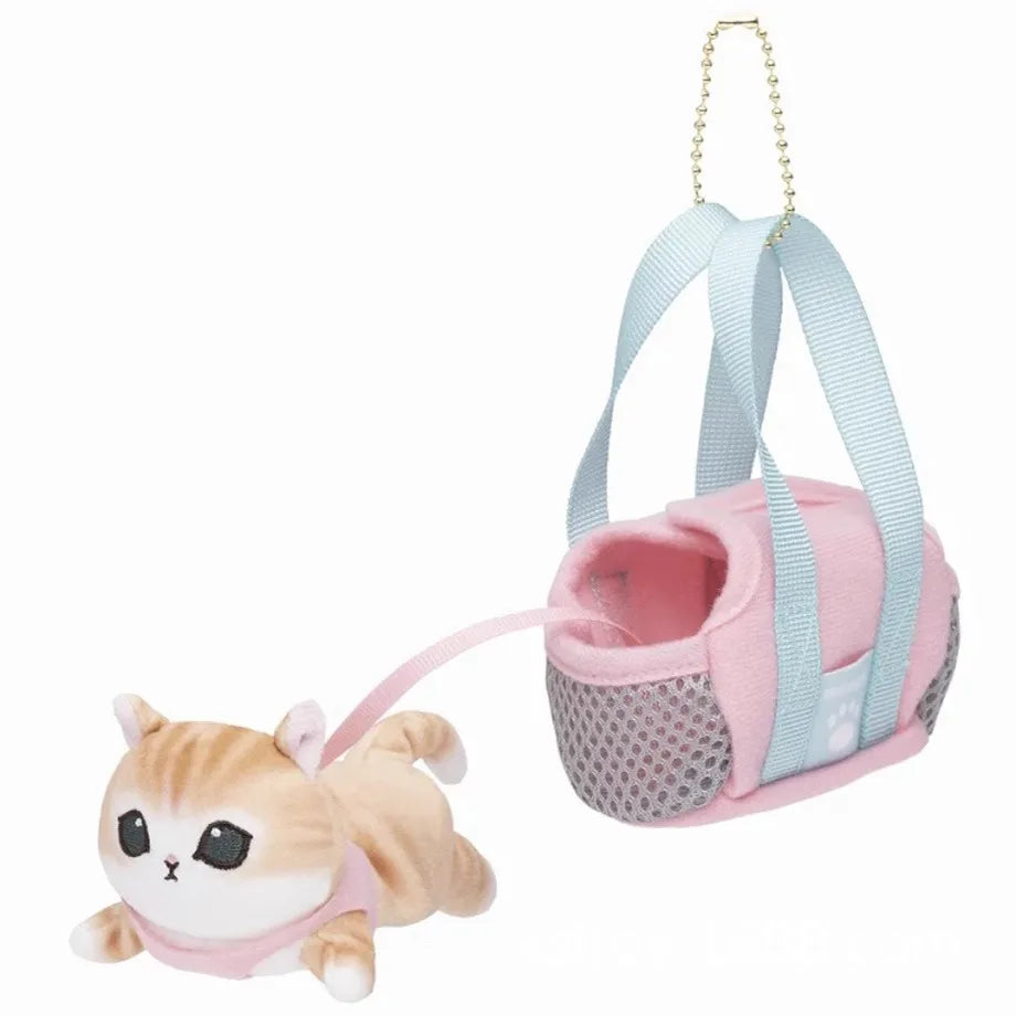 Creative Cartoon Mofusand Plush Shark Keychain Japanese Style Cute Cat Backpack Drawstring Decoration Accessories Pendant Gift