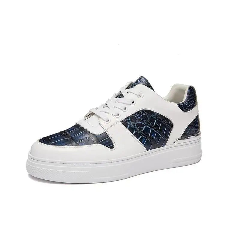2024 new arrival Fashion Crocodile Skin causal shoes men,male Genuine sneakers PDD408