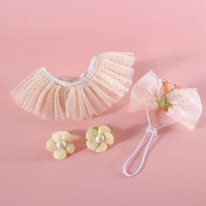 Pet Cat Birthday Party Hat Set Dog Hat Bow Lace Cat Bib Cute Small Medium Dogs Costume Cap Pet Products Puppy Accessories