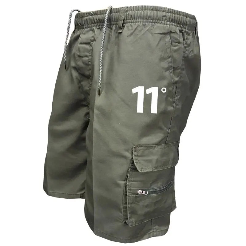 Outdoor-Cargo-Shorts Herren-Overalls Elastische Taille Radlerhose Mehrere Taschen Lockere Arbeitsshorts Strandsport Bedruckte Hose