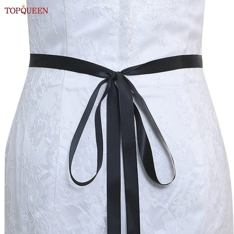TOPQUEEN S119 Wedding Dress with Decorative Decals Wedding Dress Accessories Wedding Dress with Luxury Diamond Handmade