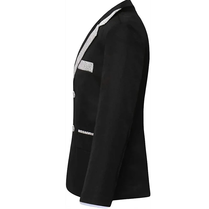 Kids Blazer 5Pieces/Set Jacket Vest Pants Shirt Bowtie Wedding Birthday Party Dress Boys Slim Fit Ceremony Photography Costume