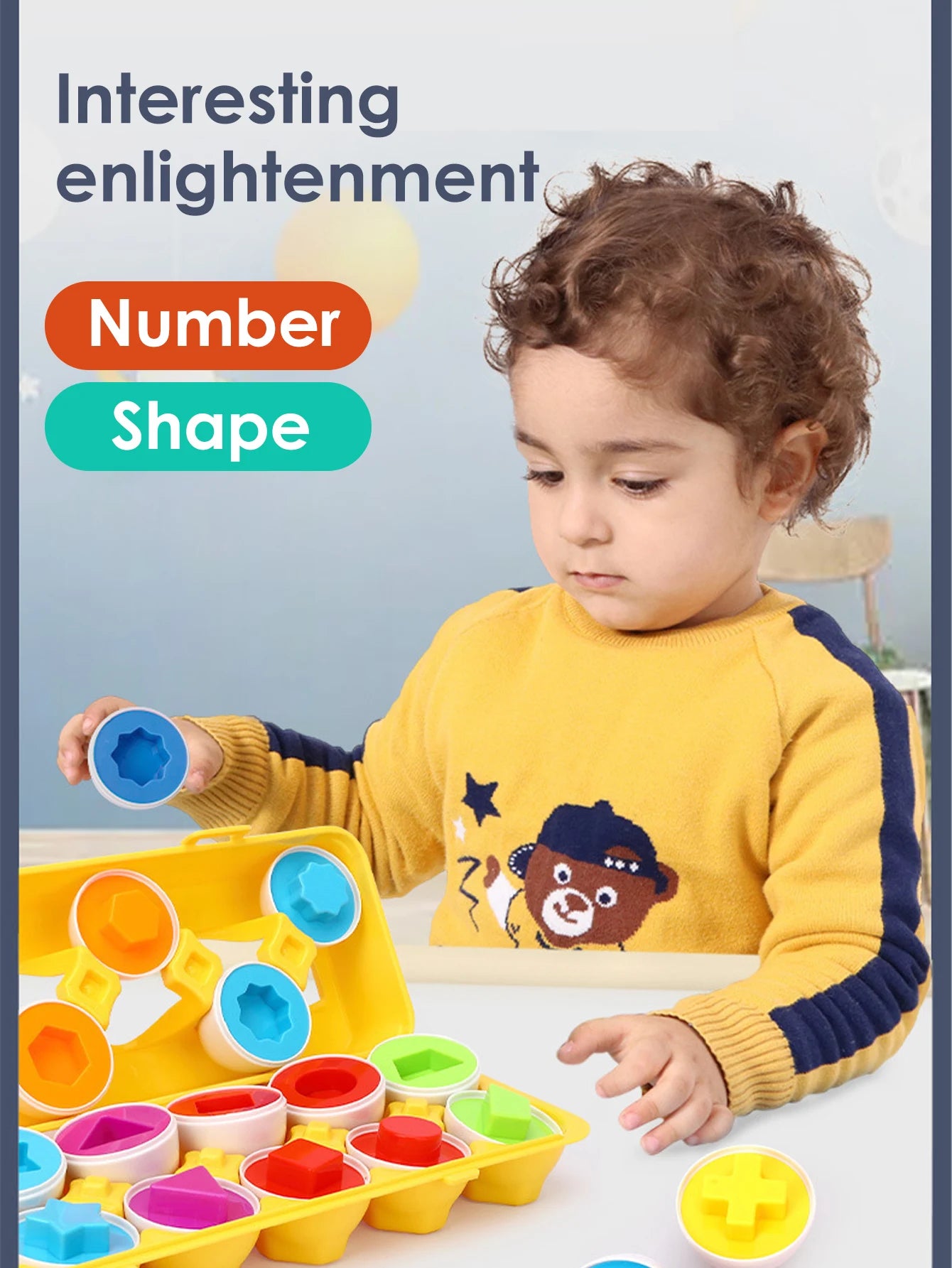 6Pcs Baby Smart Eggs Montessori Educational Toys For Children Color Shape Matching Recognize Toddler Intelligent Learning