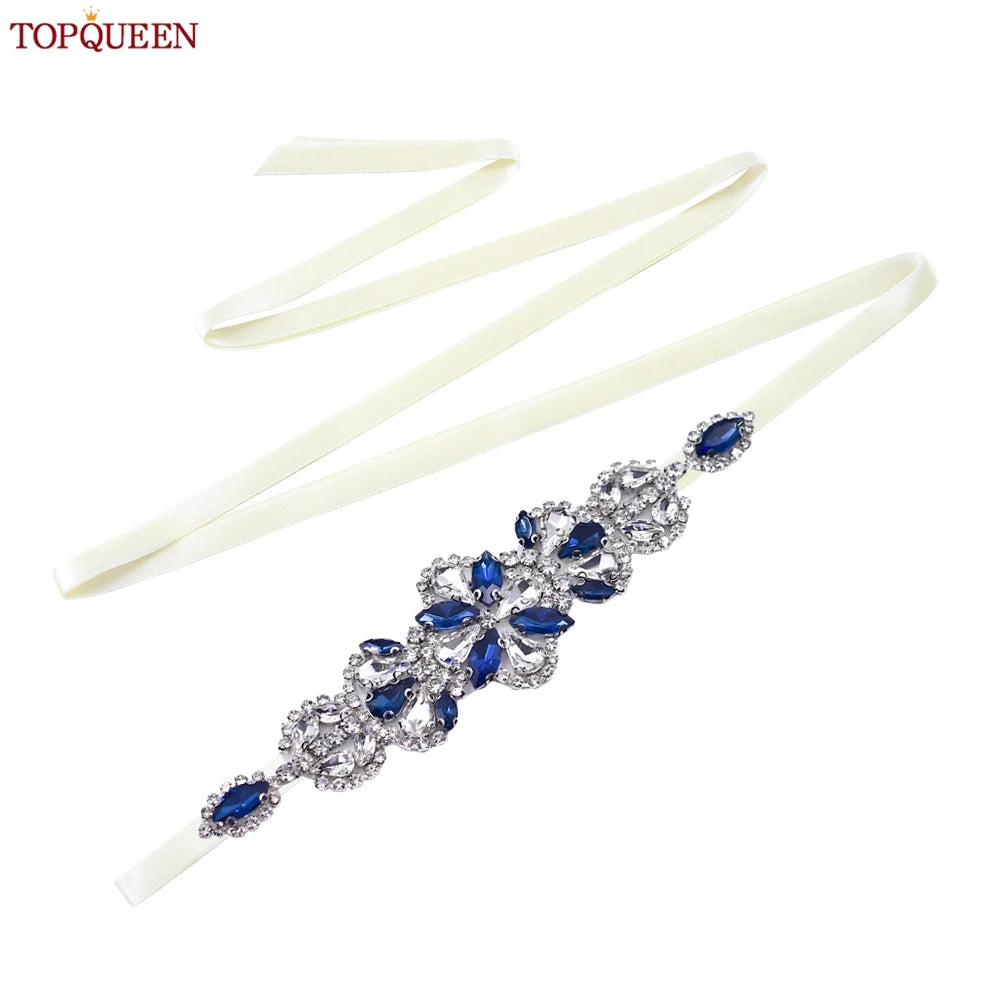 TOPQUEEN Handmade Rhinestone Belts Women's Accessories Party Prom Bridal Wedding Sash Bridesmaid Belts S464-KL