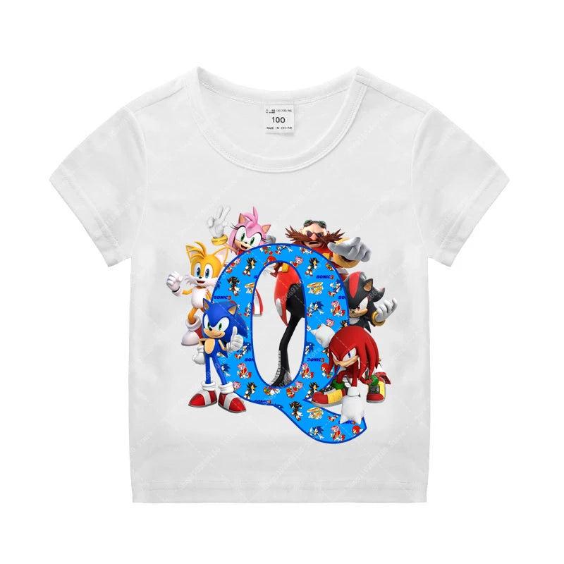 Sonics Kinder Sommer Baumwolle T-shirt Jungen Kurzarm Tops Anime Gedruckt Kleidung Kinder Cartoon Nette T-shirt Kleidung Weihnachten Geschenke 2025