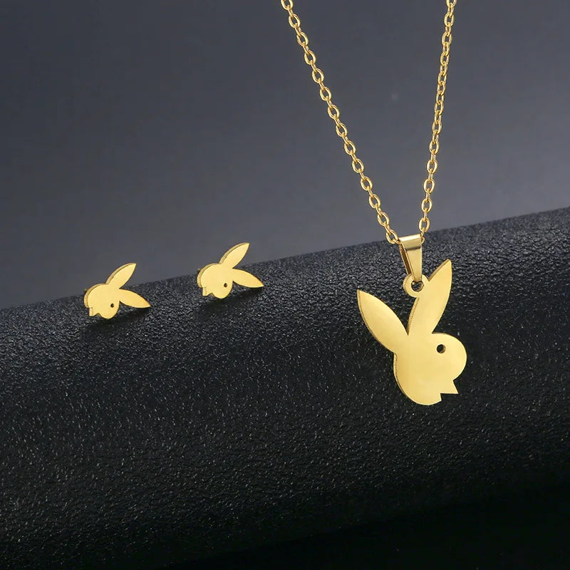 10 PiecesHip Hop Personalized Accessories Stainless Steel Necklace Fashion Jewelry Set for Women Smooth Geometric Design