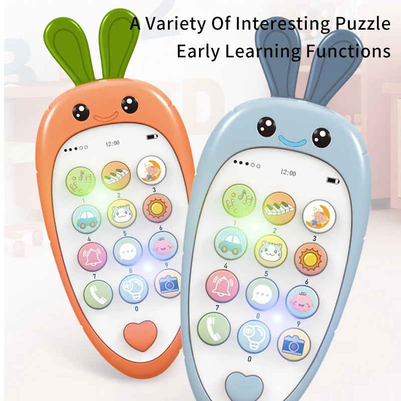 Baby-Handy-Spielzeug mit Früherziehung und Musik, lernpädagogisches Fake-Telefon für Kinder, sensorisches Spielzeug für Kleinkinder