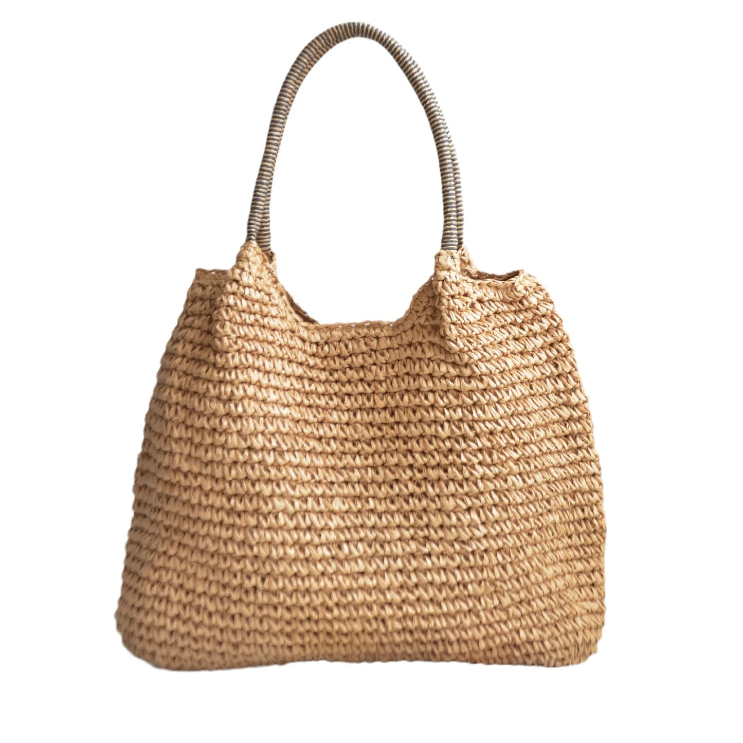 Casual Large Capacity Straw Tote Bag Simple Paper Woven Women Shoulder Bags Handmade Big Summer Beach Handbags Big Shopper Purse
