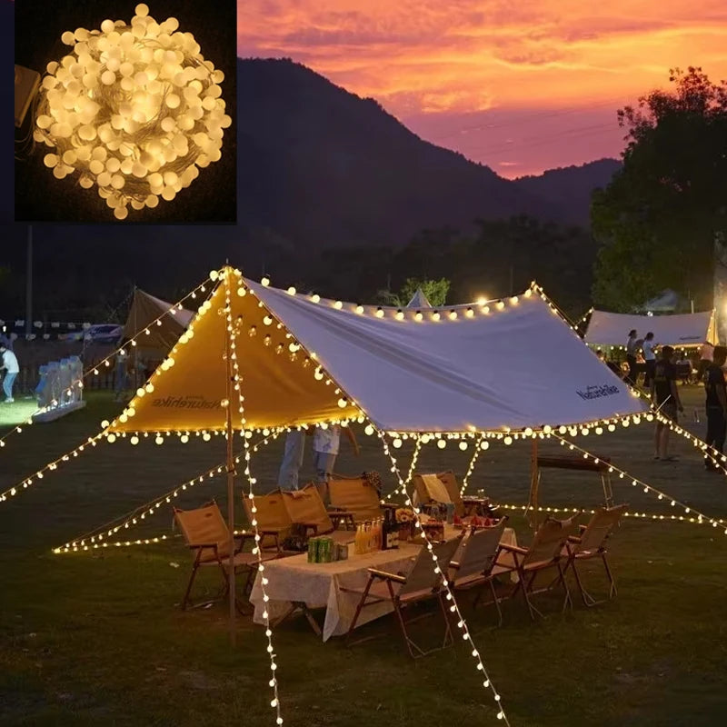 3M-10M ball LED string light flower ring flower ring outdoor lamp Wedding garden fairy tale light Christmas decorative atmospher