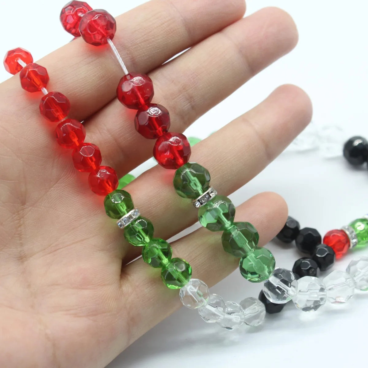 Palestine Arabic Flag Color 99 Tesbih Prayer Beads Rosary Tasbih Muslim Car-Home-Office Hanging Masbaha Misbaha Sibaha Subha