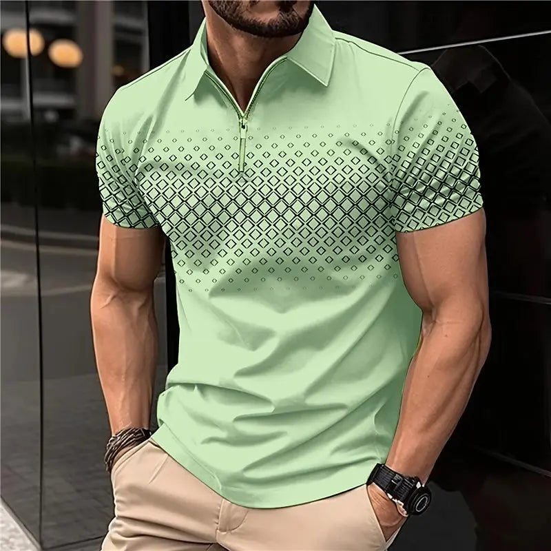 Summer T Shirts for Men Short Sleeve Men's Clothing Collar 3D Printing mon