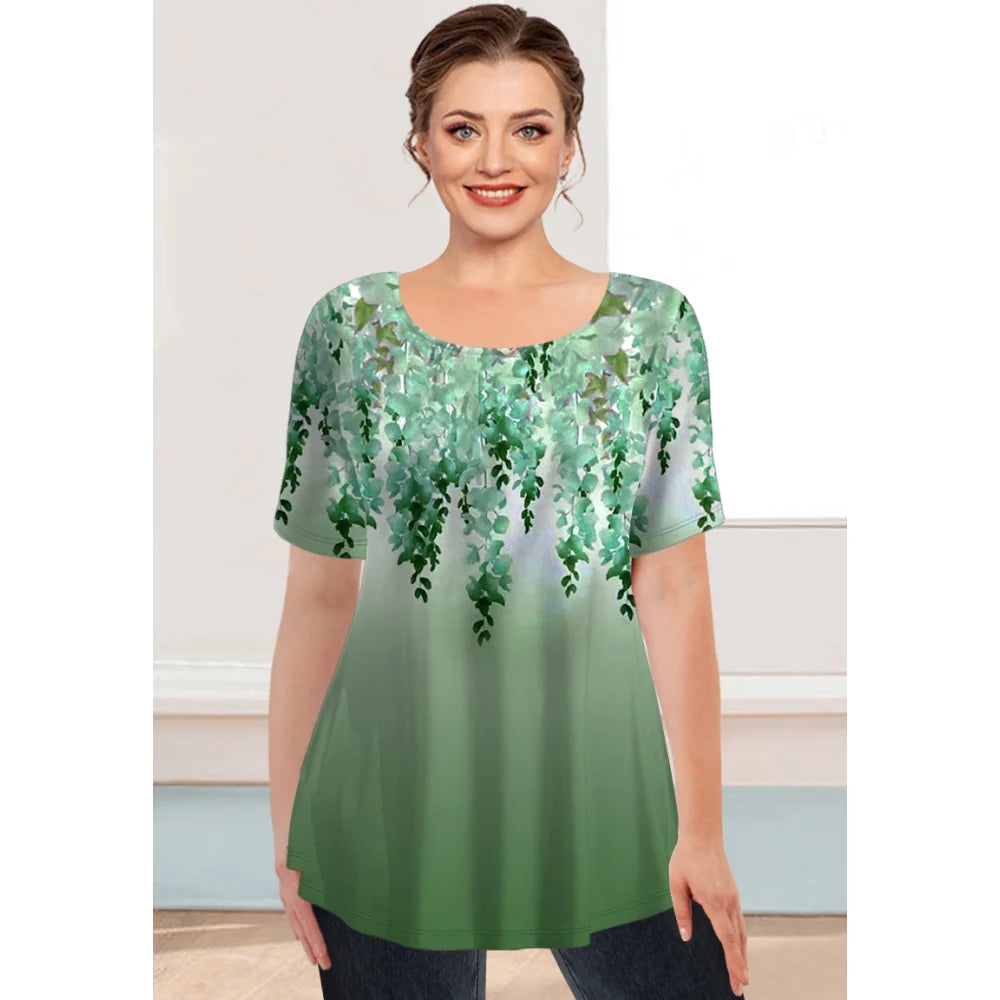 New Women's T-shirt Summer Fashion Short Sleeve Tops Tees Casual Daily Print T Shirt For Women Clothes Plus Sized Girls Clothing