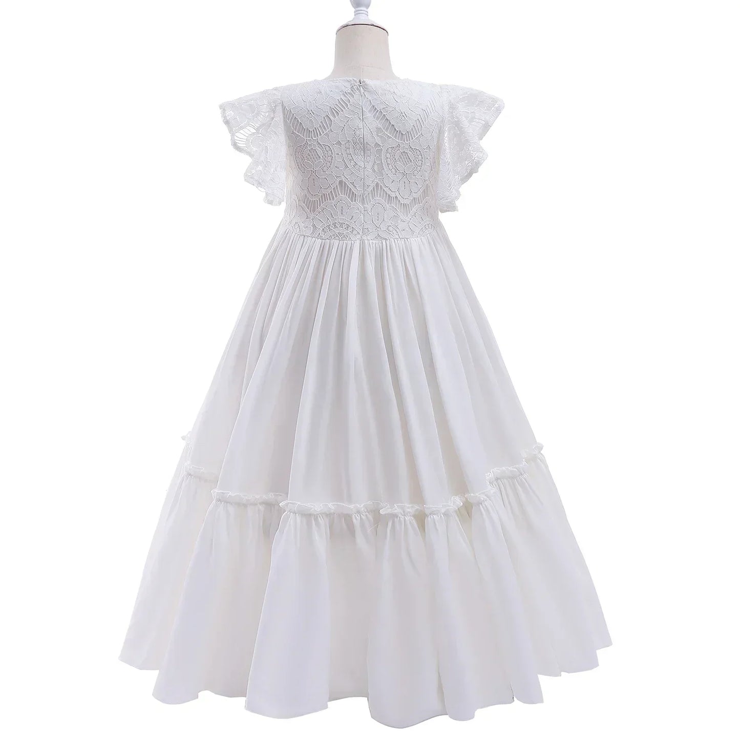 Summer Girls Lace Bohemia Long Dress Kids Flower 3-8 Years