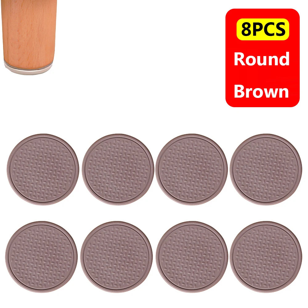 8PCS Stumm Selbst-Adhesive Silikon Sofa Stuhl Füße Abdeckung Möbel Bein Pad Boden Schutz