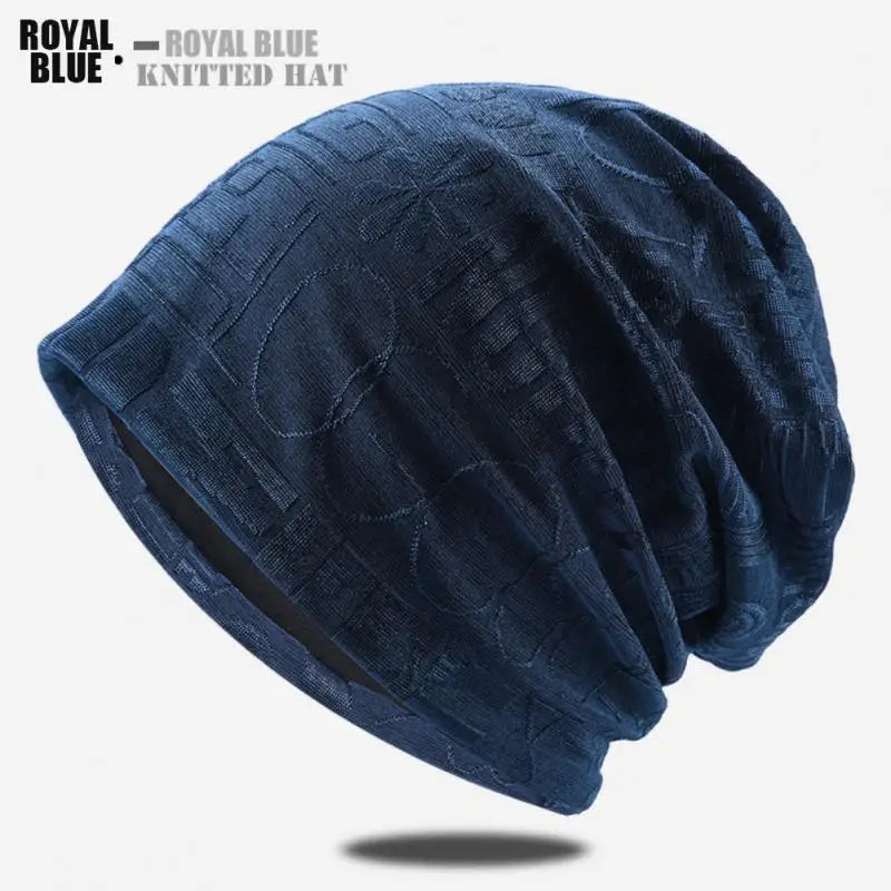 Casual Skullies Beanie Women Knitted Letters Flower Pattern Hats Men Scarf Beanie Multipurpose Outdoor Bonnet Cap Cycling Turban