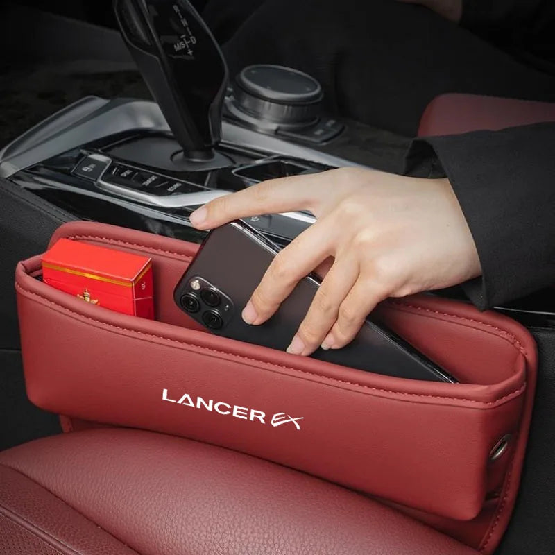 Car Seat Organizer Leather Crevice Storage Box for MITSUBISHI LANCER EX 9 10 Auto Accessories