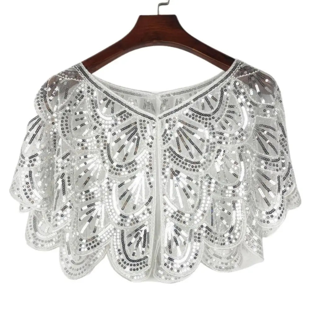 New Thin Party Shawl Long Sleeve Ruffle Design Sunscreen Cardigan Sunscreen Clothing Polyester Shawl Beaded Women