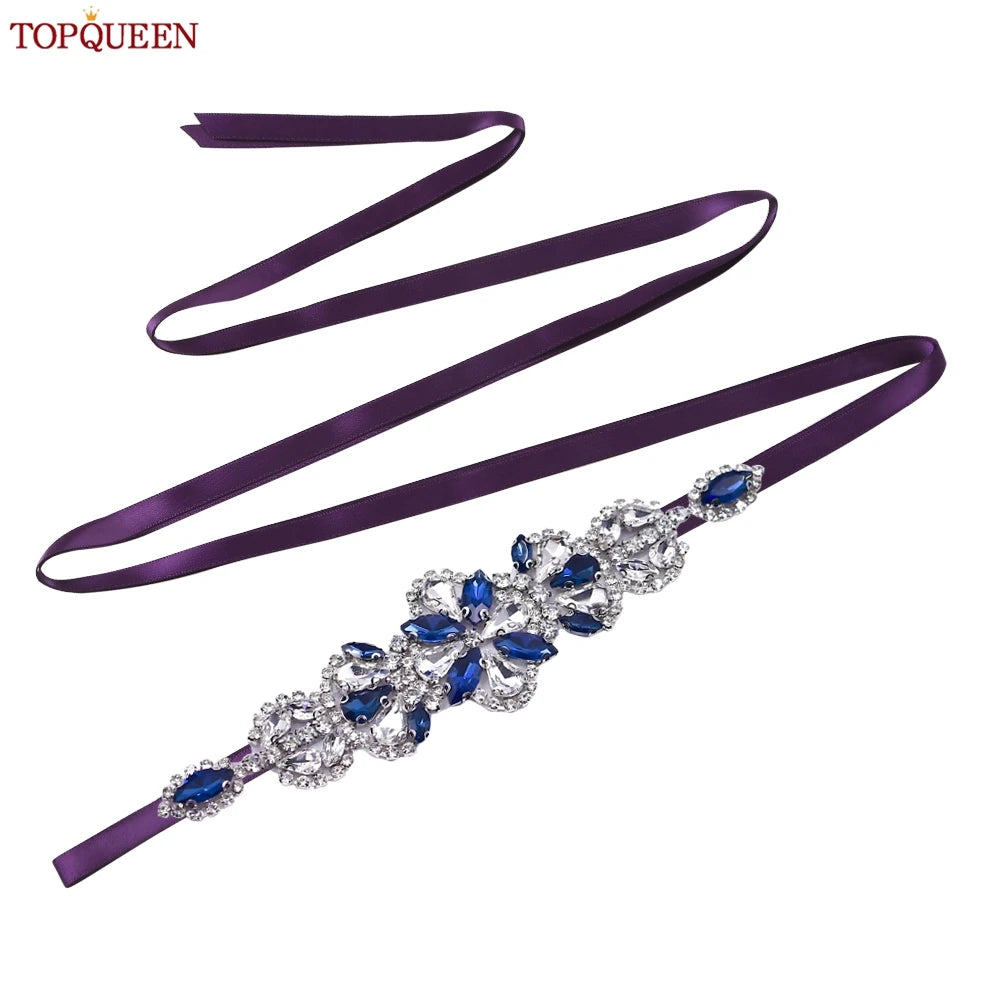 TOPQUEEN Handmade Rhinestone Belts Women's Accessories Party Prom Bridal Wedding Sash Bridesmaid Belts S464-KL