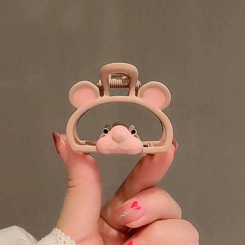 Kawaii Little Bear Hair Claws Small Metal Hair Clips Cartoon Bear Cat Cute Headwear Children Hair Accessoires