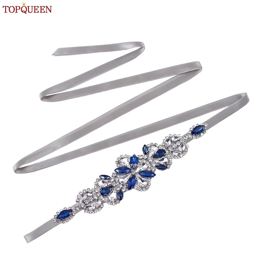TOPQUEEN Handmade Rhinestone Belts Women's Accessories Party Prom Bridal Wedding Sash Bridesmaid Belts S464-KL