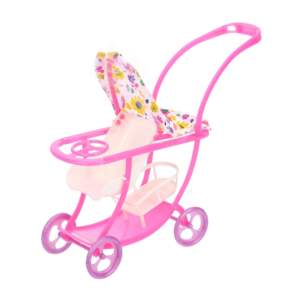 Baby Stroller Realistic Model Toy for Dolls Toddler Plastic Tabletop Decor