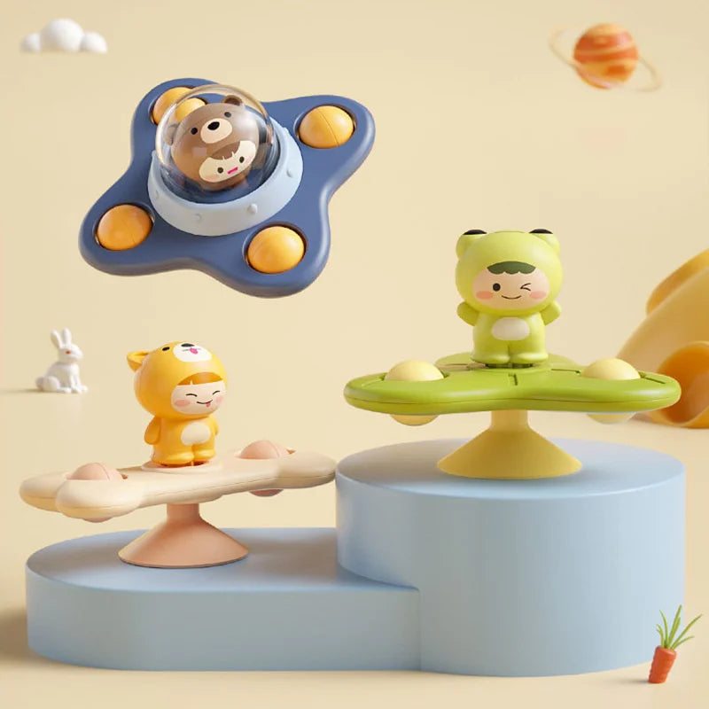 3 Teile/satz Baby Spielzeug Saugnapf Spinner Spielzeug Für Kleinkinder Hand Zappeln Sensorischen Spielzeug Stress Relief Pädagogisches Rotierenden Rasseln