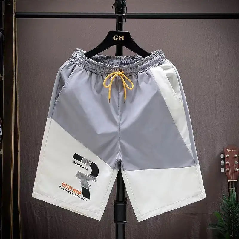 Neueste Cropped Pants Herren Overalls Sommer Dünn Lässig Trend Jugend Student Cargohose Lockere konisch zulaufende Reithose