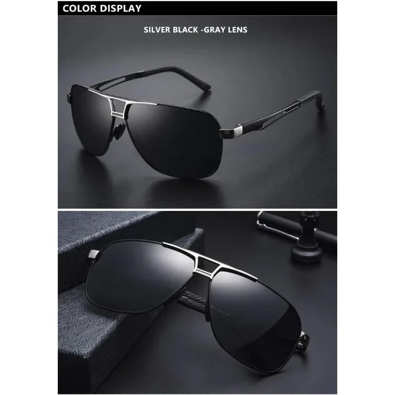 Aluminum Magnesium Square Polarized Photochromic Sunglasses Men Sun Glasses Safety Driving Oculos De Sol Masculino