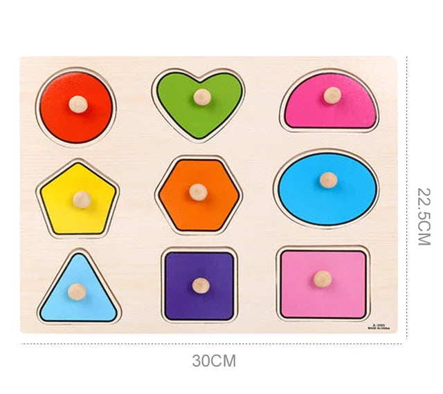 Baby Wooden Grab Board Number Letter Shape Recognition Puzzle Children Early Education Puzzle Toys Montessori Learning TMZ
