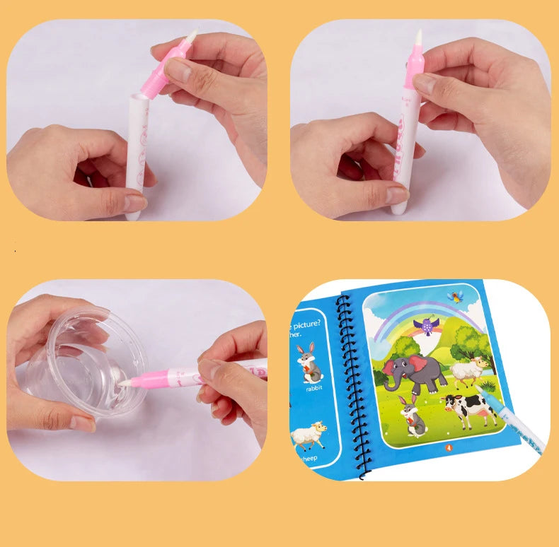 NEU Magische Wasserzeichenbücher für Kinder, Malbücher, Malspielzeug für Kinder, Geburtstagsgeschenk für Jungen und Mädchen, Weihnachten, Neujahr