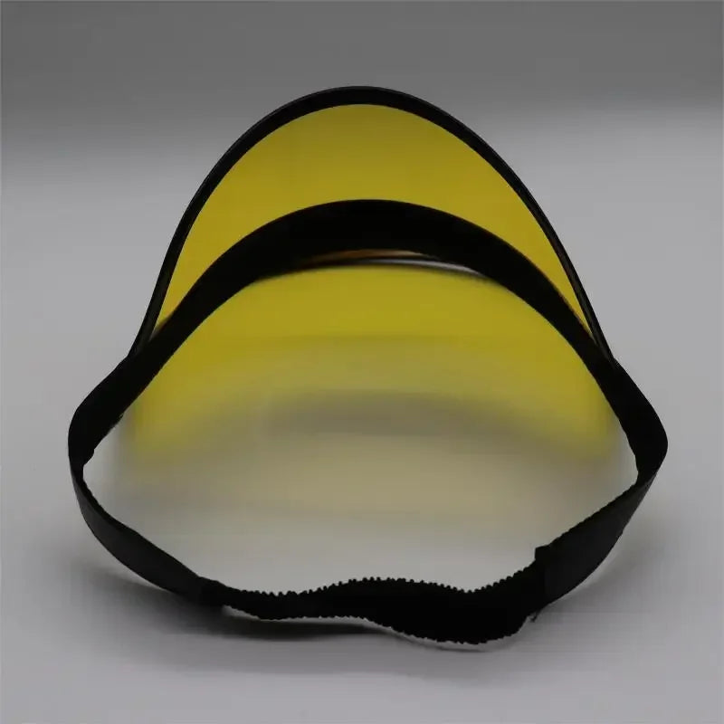Summer Outdoor Golf Cap for Men Women Shade Transparent UV-Resistant Soft Plastic Yellow Color Adjustable Beach Sun Cap Visor