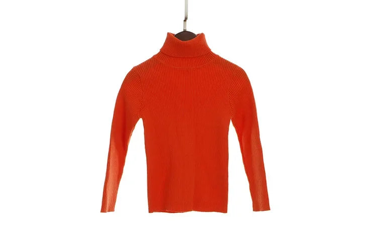 Baby Turtleneck Knitted Sweaters Girls Winter Clothes Children Boys Pullover Toddler Knit Sweate Cotton Baby Pullover Clothes