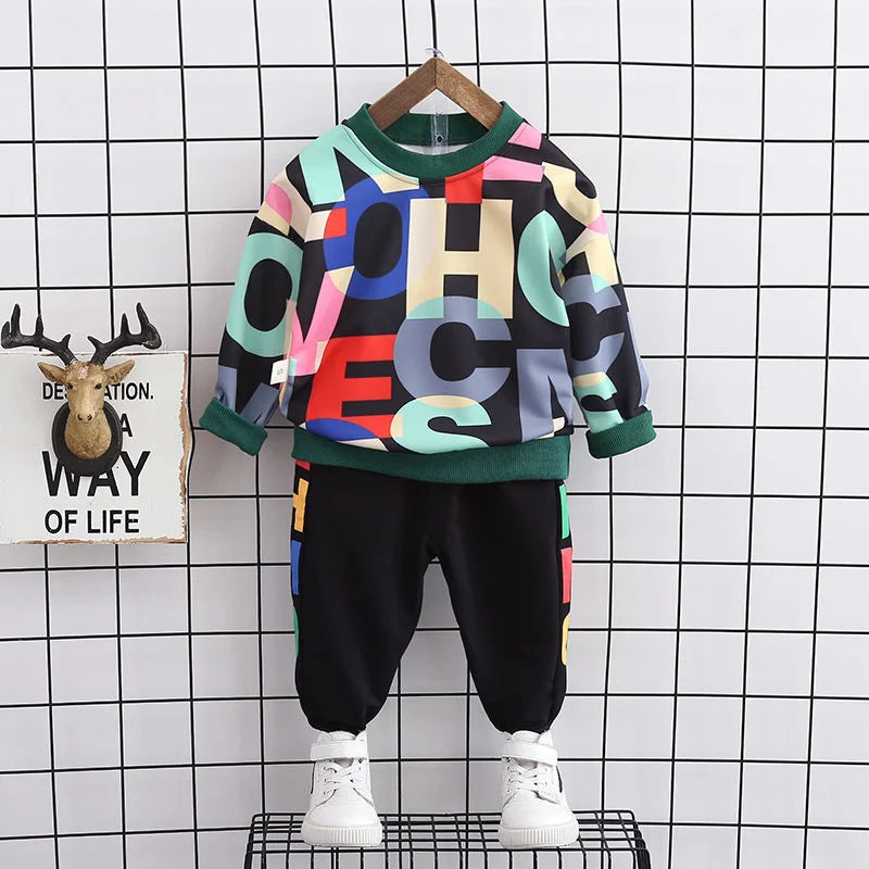 Neue Frühling Herbst Baby Mädchen Kleidung Jungen Outfits Kinder Casual T-Shirt Hosen 2 Teile/sätze Kleinkind Sport Kostüm Kinder Trainingsanzüge